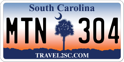 SC license plate MTN304