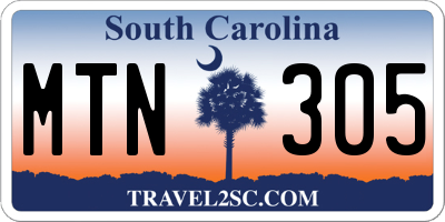 SC license plate MTN305