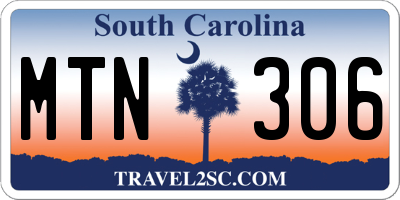 SC license plate MTN306