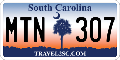 SC license plate MTN307