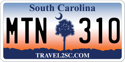 SC license plate MTN310