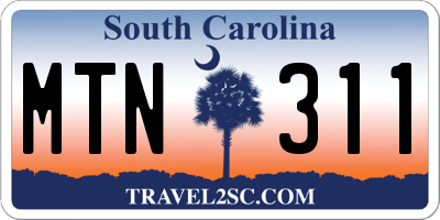 SC license plate MTN311