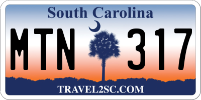 SC license plate MTN317