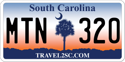 SC license plate MTN320