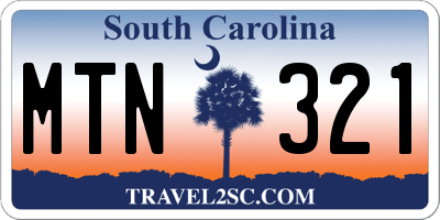 SC license plate MTN321