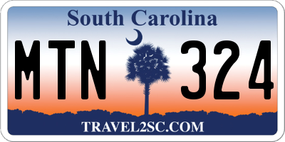 SC license plate MTN324