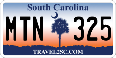 SC license plate MTN325