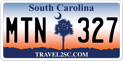 SC license plate MTN327