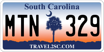 SC license plate MTN329