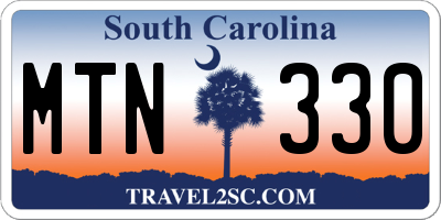 SC license plate MTN330