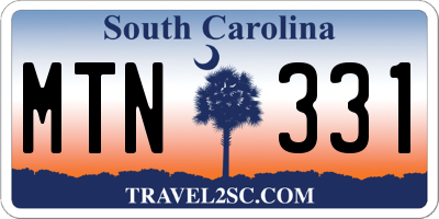 SC license plate MTN331