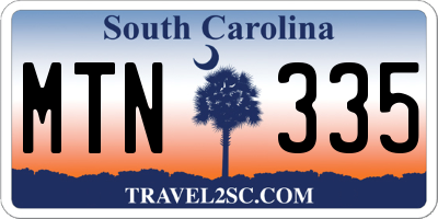 SC license plate MTN335