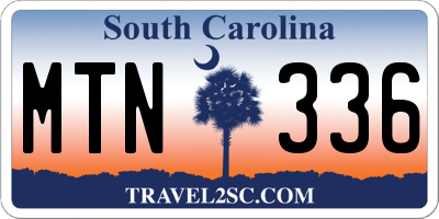 SC license plate MTN336