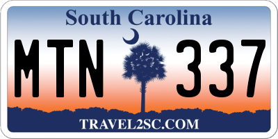 SC license plate MTN337