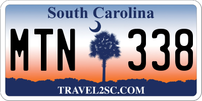 SC license plate MTN338
