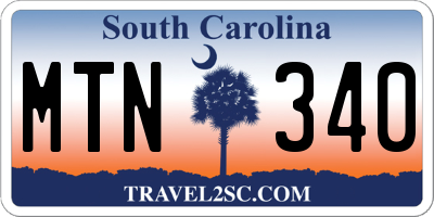SC license plate MTN340
