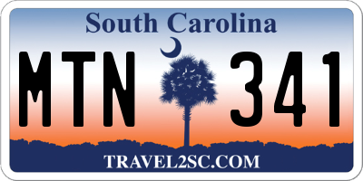 SC license plate MTN341