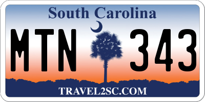 SC license plate MTN343