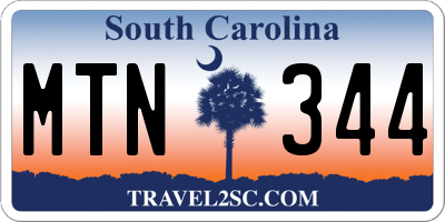 SC license plate MTN344