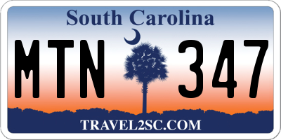 SC license plate MTN347