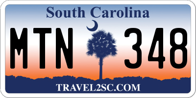 SC license plate MTN348