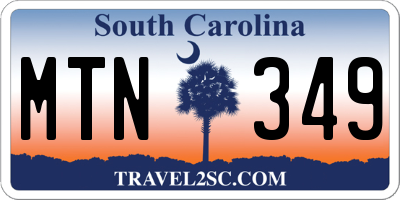 SC license plate MTN349