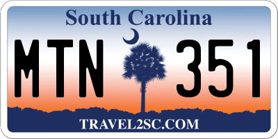 SC license plate MTN351