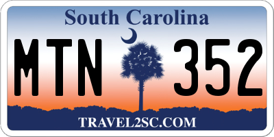 SC license plate MTN352