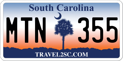 SC license plate MTN355