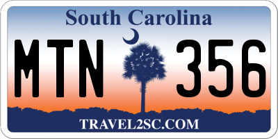 SC license plate MTN356