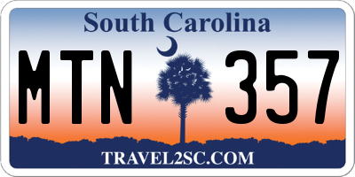 SC license plate MTN357