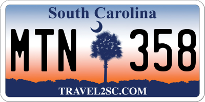 SC license plate MTN358