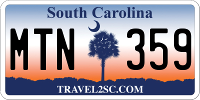 SC license plate MTN359