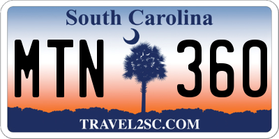 SC license plate MTN360