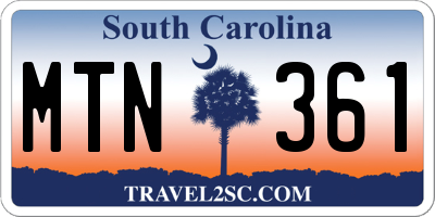SC license plate MTN361