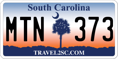SC license plate MTN373