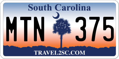SC license plate MTN375