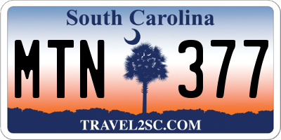 SC license plate MTN377