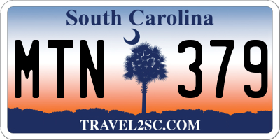 SC license plate MTN379