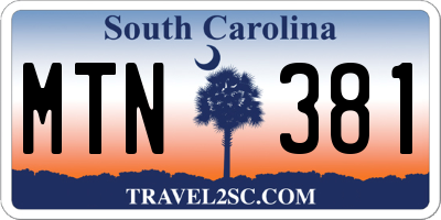 SC license plate MTN381