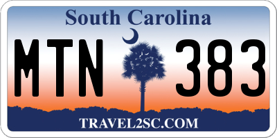 SC license plate MTN383