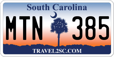 SC license plate MTN385
