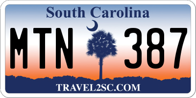 SC license plate MTN387