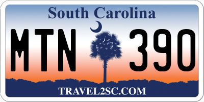 SC license plate MTN390