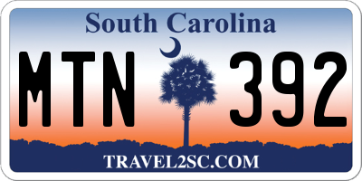 SC license plate MTN392