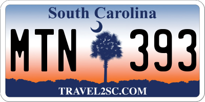 SC license plate MTN393