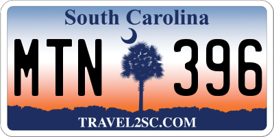 SC license plate MTN396