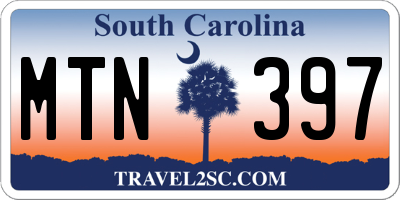 SC license plate MTN397