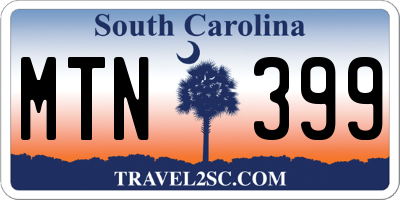 SC license plate MTN399
