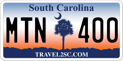 SC license plate MTN400